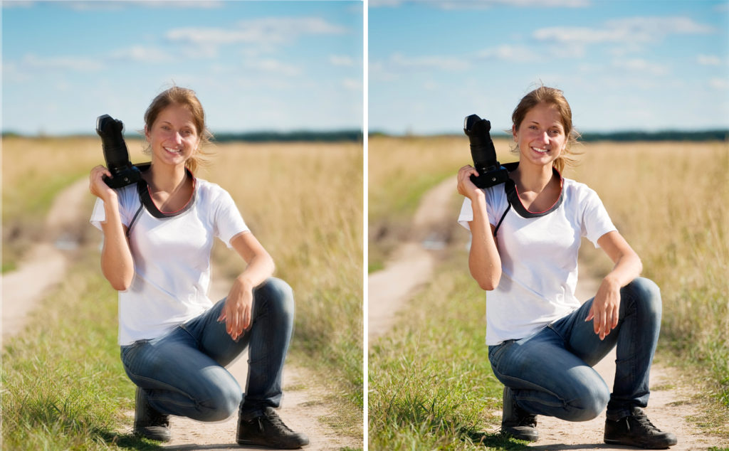 Photo comparison of image stabilization feature in cameras