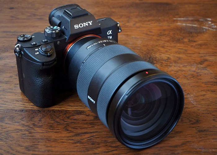 Sony A7III camera with lens